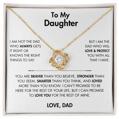 To My Daughter - Love Knot Necklace