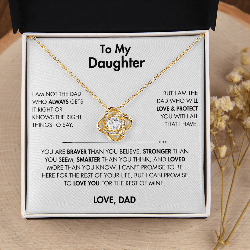 To My Daughter - Love Knot Necklace