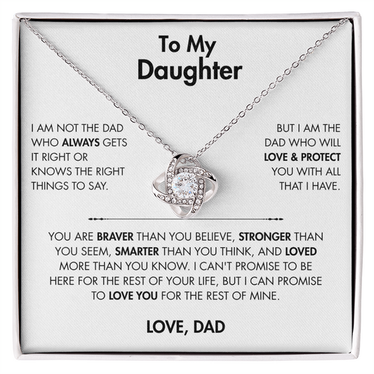 To My Daughter - Love Knot Necklace