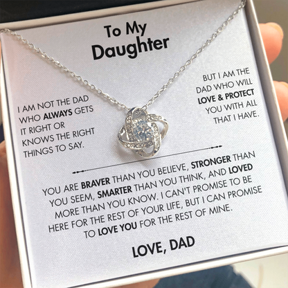 To My Daughter - Love Knot Necklace