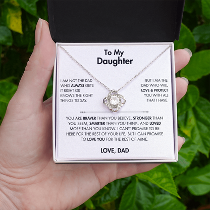 To My Daughter - Love Knot Necklace