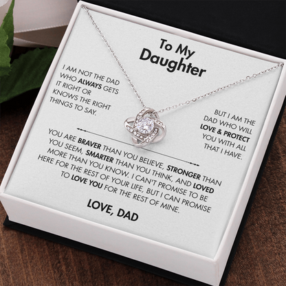 To My Daughter - Love Knot Necklace